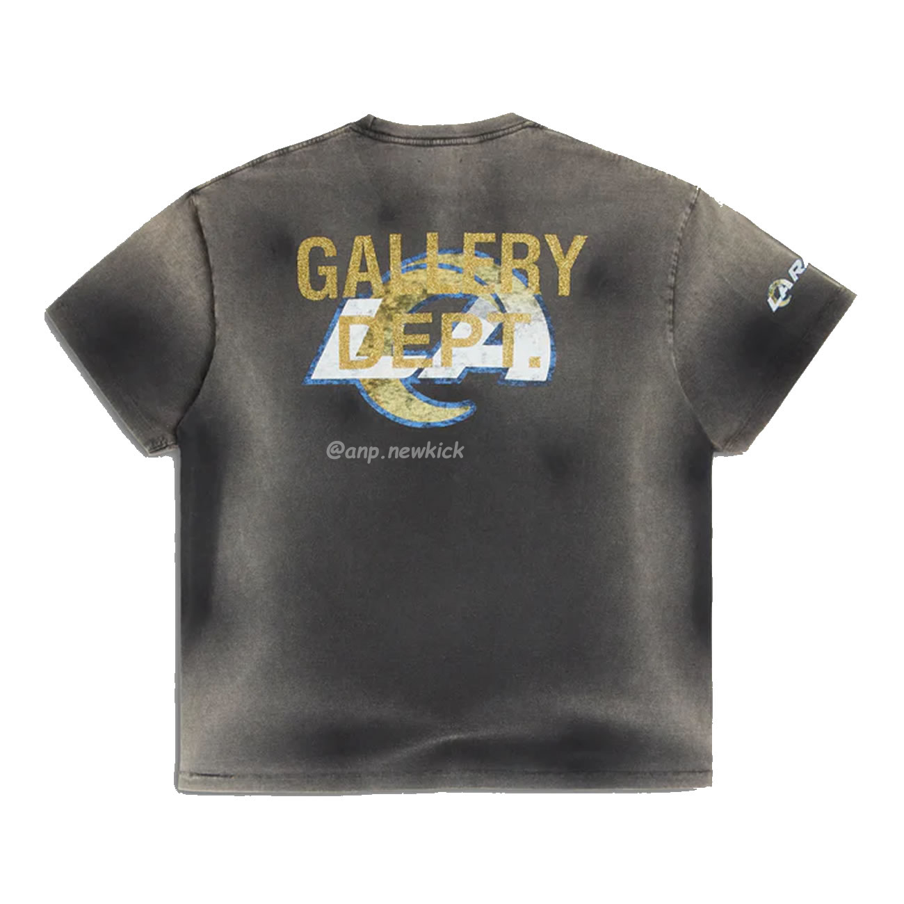 Gallery Dept X La Rams Tee Co Branded Letter Sun Faded Black Brown (2) - newkick.app